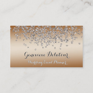 Silver Glitzer Eleganter Bronze Event-Planer Visitenkarte