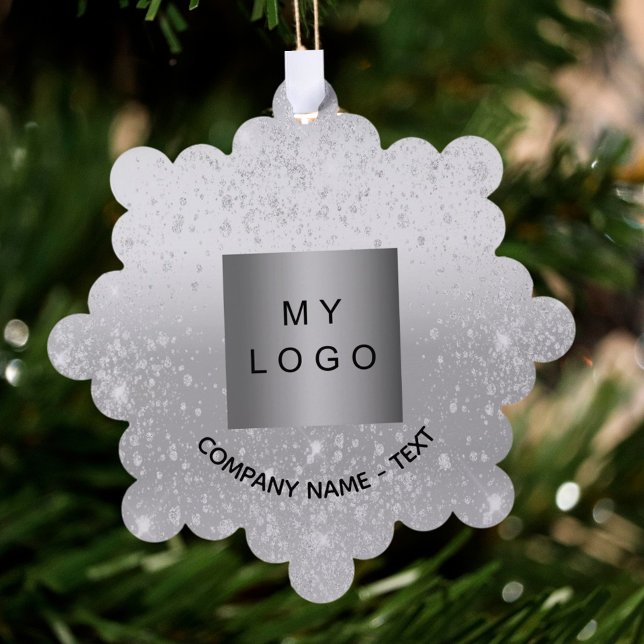 Silver Glitzer - elegantes Firmenlogo Ornament Karte (Von Creator hochgeladen)