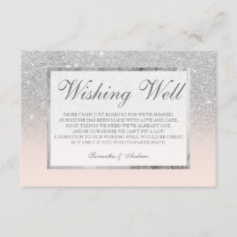 SIlver Glitzer errötet ombre wünscht gute Hochzeit Begleitkarte