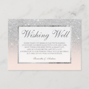 SIlver Glitzer errötet ombre wünscht gute Hochzeit Begleitkarte