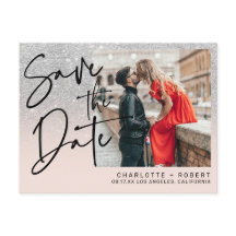 Silver Glitzer Foto Hochzeit speichern Sie das Dat