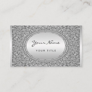 Silver Glitzer Frame Business Card Visitenkarte