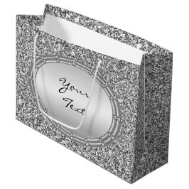 Silver Glitzer Frame Geschenktasche Große Geschenktüte