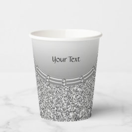 Silver Glitzer Frame Paper Cups Pappbecher
