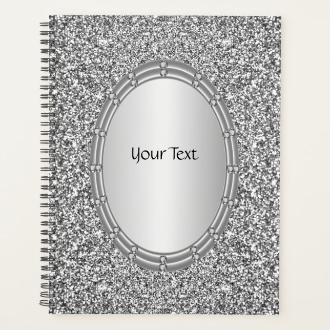 Silver Glitzer Frame Planner Planer (Vorderseite)