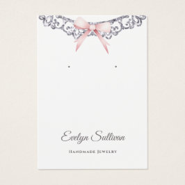 Silver Glitzer Frame Rosa Ohrring-Karte