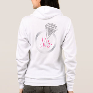 Silver Glitzer Girly Bride Mrs. Wedding Women's Hoodie