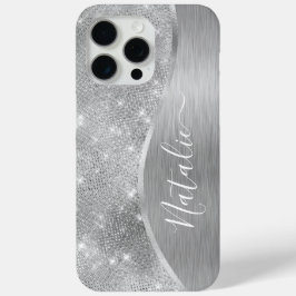 Silver Glitzer Glam Bling Personalisiert Metallic Case-Mate iPhone Hülle