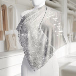 Silver Glitzer Glam Bling Personalisiert Metallic Halstuch<br><div class="desc">Diese silber gebürstete Metall und glamouröse Imitate Glitzer gemustert bandana mit Ihrem eigenen individuelle Name leicht personalisieren.</div>
