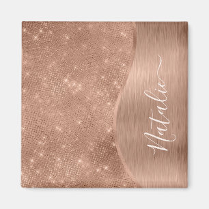 Silver Glitzer Glam Bling Personalisiert Metallic  Magnet