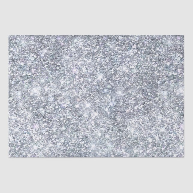 Silver Glitzer Glam Bling Trend Stilvolles Geschen Seidenpapier (Vorderseite)