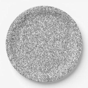 Silver Glitzer Glitz Pappteller