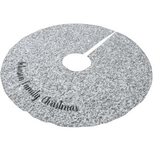 Silver Glitzer Glitzern Schwarz-weiß Personalisier Polyester Weihnachtsbaumdecke