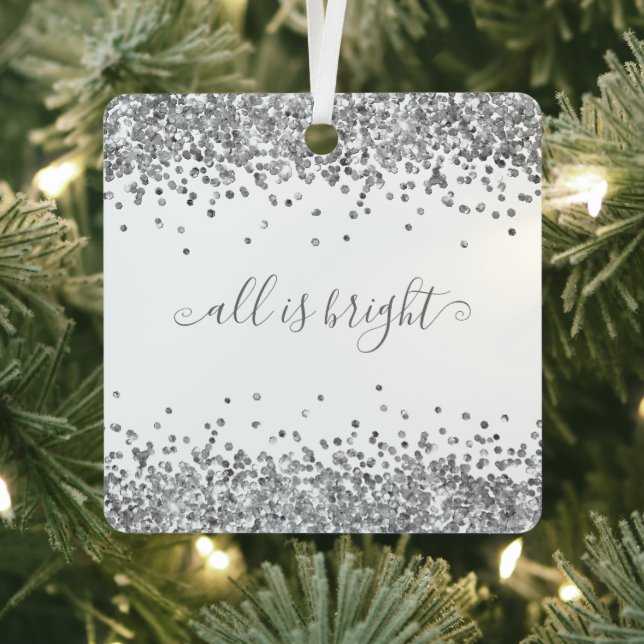 Silver Glitzer grenzt alles an das helle Jahr Ornament Aus Metall (InSitu)