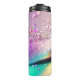 Silver Glitzer Holographic Thermal Tumbler 12oz Thermosbecher