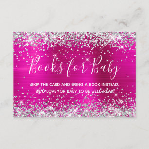 Silver Glitzer Hot Pink Foil Books for Baby Begleitkarte