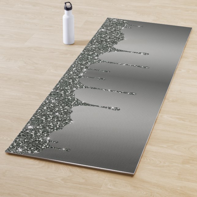Silver Glitzer Individuelle Name Yogamatte (Beispiel)
