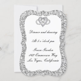 Silver Glitzer Infinity Heart Empfang Card Einladung