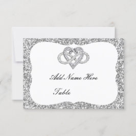 Silver Glitzer Infinity Heart Table Platzkarte