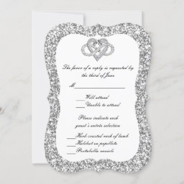 Silver Glitzer Infinity Heavy Response Card Einladung