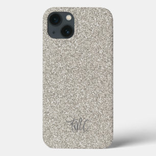 Silver Glitzer INITIALS Glam Luxus Modernes Cool Case-Mate iPhone Hülle