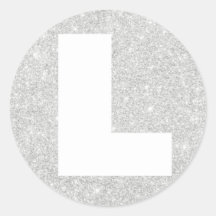 Silver Glitzer L Initial