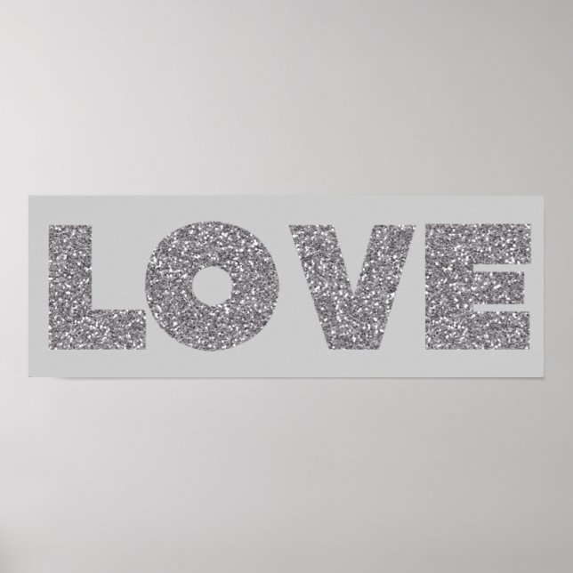 Silver Glitzer Liebe Poster (Vorne)