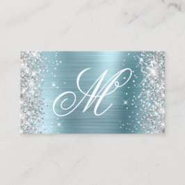 Silver Glitzer Light Blue Foil Extravagant Mit Mon Visitenkarte