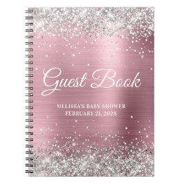 Silver Glitzer Light Pink Baby Showbook Notizblock