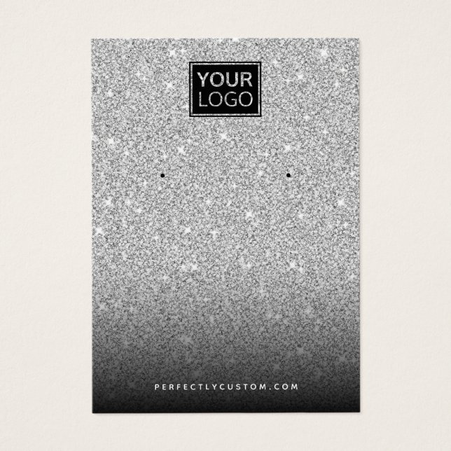 Silver Glitzer Logo Ohrring-Anzeigetafel (Vorderseite)