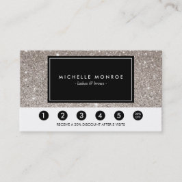 Silver Glitzer Loyalty Punch Card Treuekarte