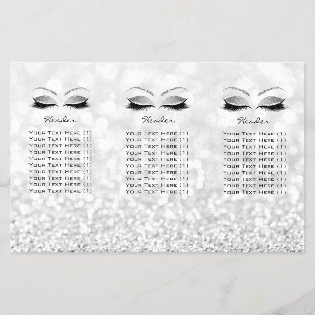 Silver Glitzer Makeup Augen Grau Lash DL 3 Packung Flyer (Hinten)