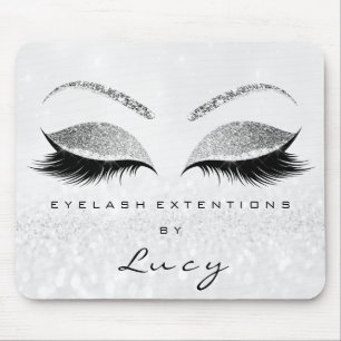 Silver Glitzer Makeup Beauty Studio Lashes Grau Mousepad