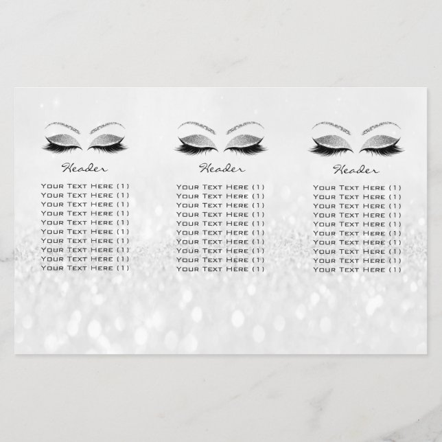 Silver Glitzer Makeup Eyes Grau Lash DL Packungsbe Flyer (Hinten)