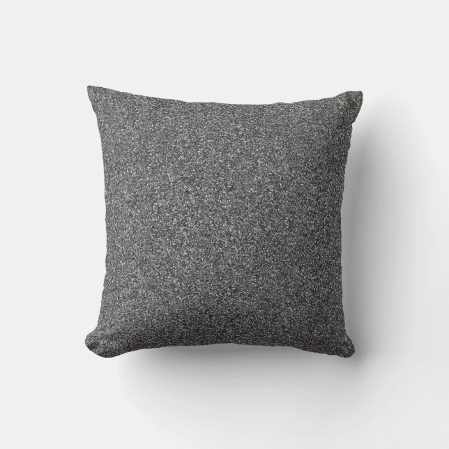 Silver Glitzer Metallic Scatter Throw Kissen (Vorderseite)