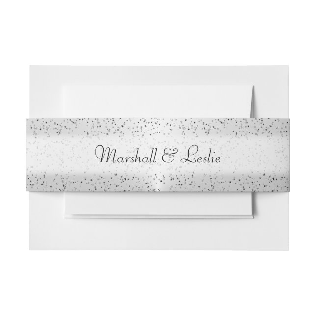 Silver Glitzer mit Text Einladungsbanderole (Vorderseite Beispiel)