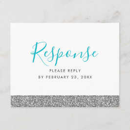 Silver Glitzer Moderne Fun UAWG Response POSTCARD Begleitkarte