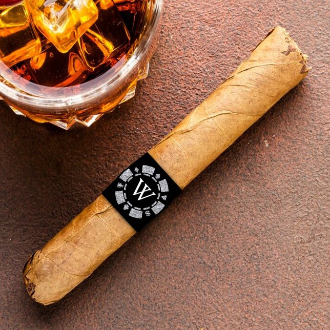 Silver Glitzer Monogram Poker Chip Casino (Von Creator hochgeladen)