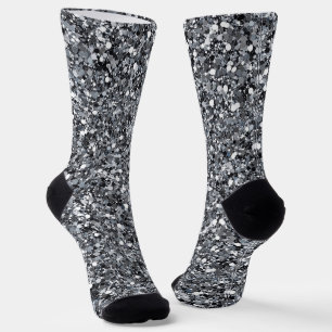Silver Glitzer Muster Socken