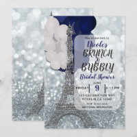 Silver Glitzer Navy Balloons Eiffel Tower Paris
