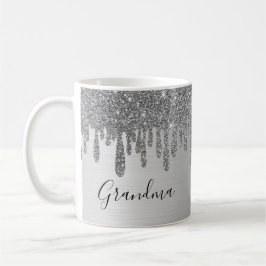 Silver Glitzer Oma Keramik Kaffeetasse