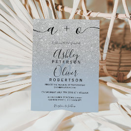 Silver Glitzer ombre dusty Blue Budget Hochzeit