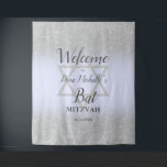 Silver Glitzer ombre lavender chic Bat Mitzvah Wandteppich<br><div class="desc">CHic silber Glitzer ombre lila Lavendel Bat Mitzvah Party Begrüßungszeichen.</div>