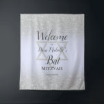 Silver Glitzer ombre lavender chic Bat Mitzvah Wandteppich<br><div class="desc">CHic silber Glitzer ombre lila Lavendel Bat Mitzvah Party Begrüßungszeichen.</div>