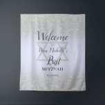 Silver Glitzer ombre lavender chic Bat Mitzvah Wandteppich<br><div class="desc">CHic silber Glitzer ombre lila Lavendel Bat Mitzvah Party Begrüßungszeichen.</div>