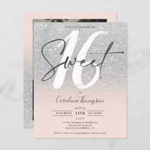 SIlver Glitzer ombre rosa Foto Budget Sweet 16