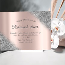 Silver Glitzer Ombre Rose Gold Probe Abendessen