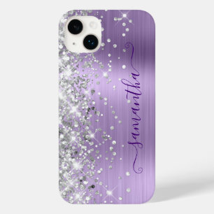 Silver Glitzer Pale Lavender Glam Girly Signature Case-Mate iPhone 14 Plus Hülle