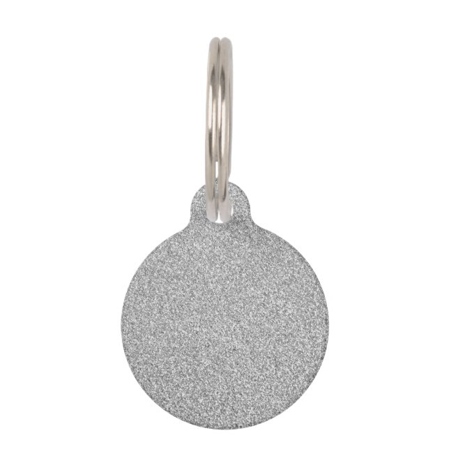 Silver Glitzer Pet ID-Tag Haustiermarke (Vorderseite)