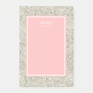 Silver Glitzer Post-it Klebezettel